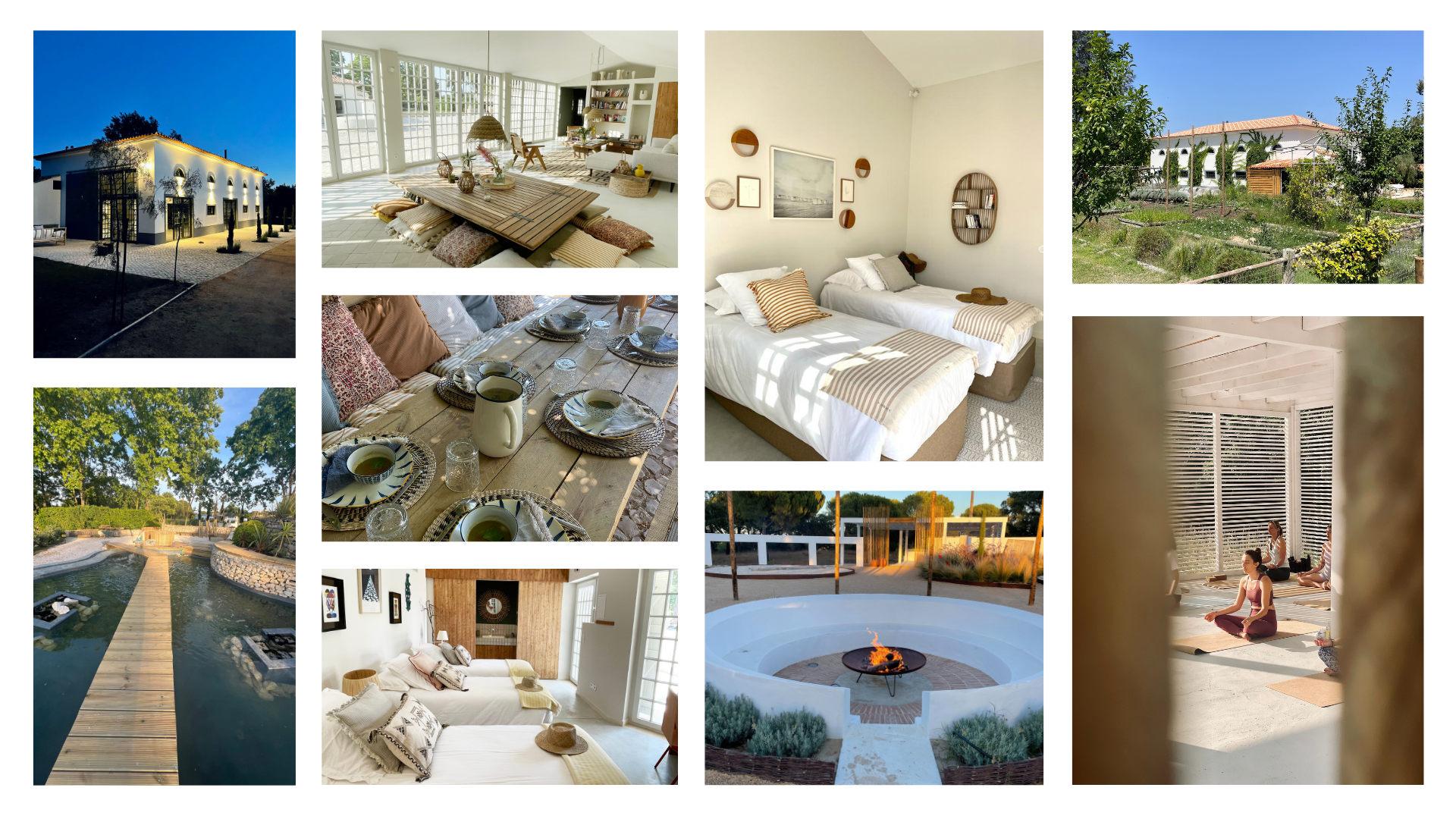 Brown Beige Neutral Moodboard Photo Collage Desktop Wallpaper